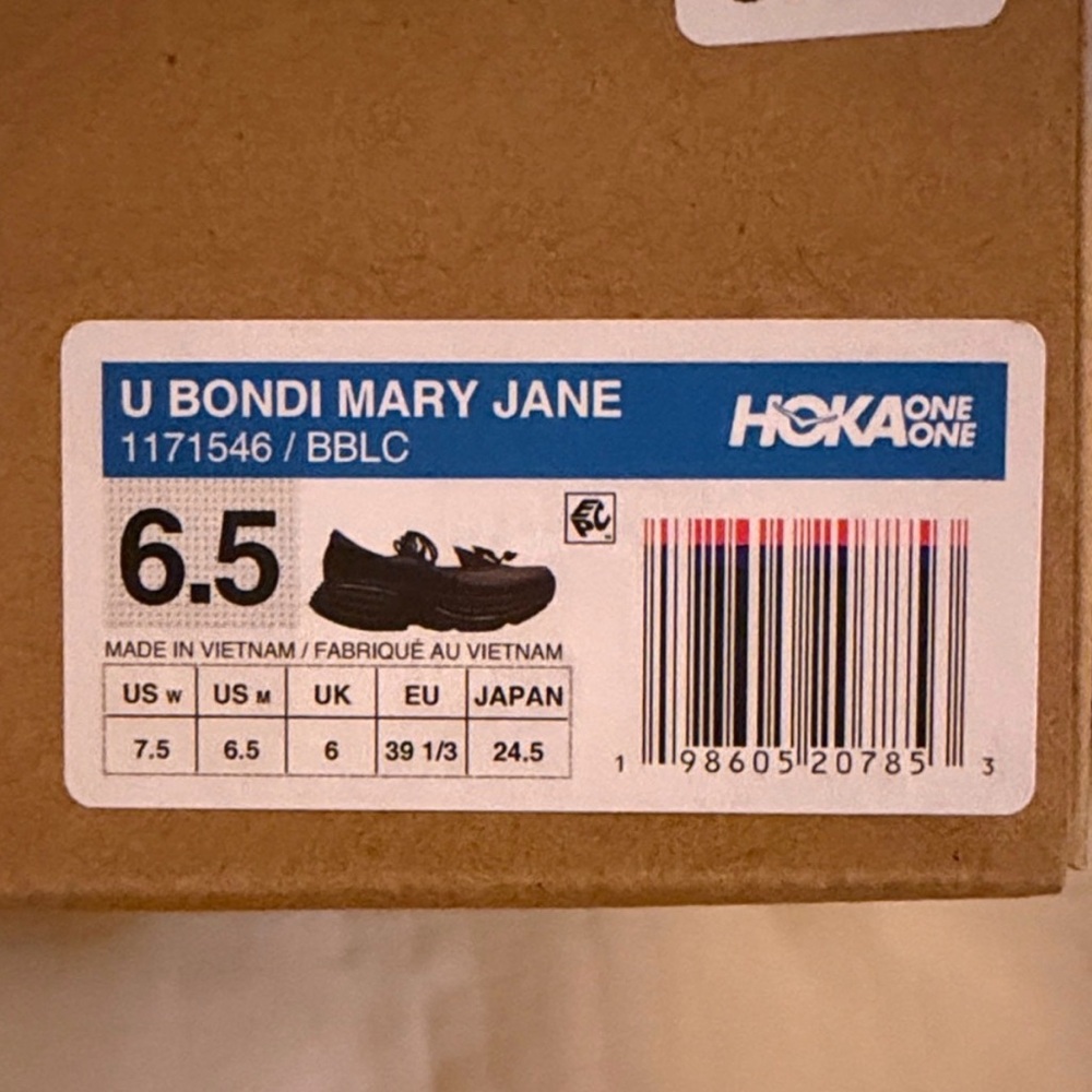 Hoka Black Bondi Mary Jane Shoes - Picture 2 of 6